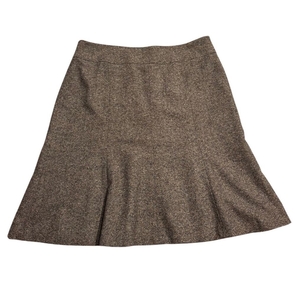 NWT Talbots Tweed Wool Skirt A Line Women's Size 14P 14 Petite Brown MSRP $118